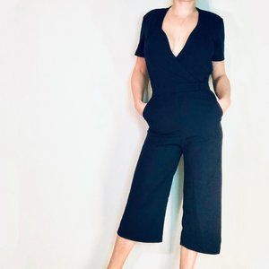 ASOS Navy Blue Plunge Neck Jumpsuit
